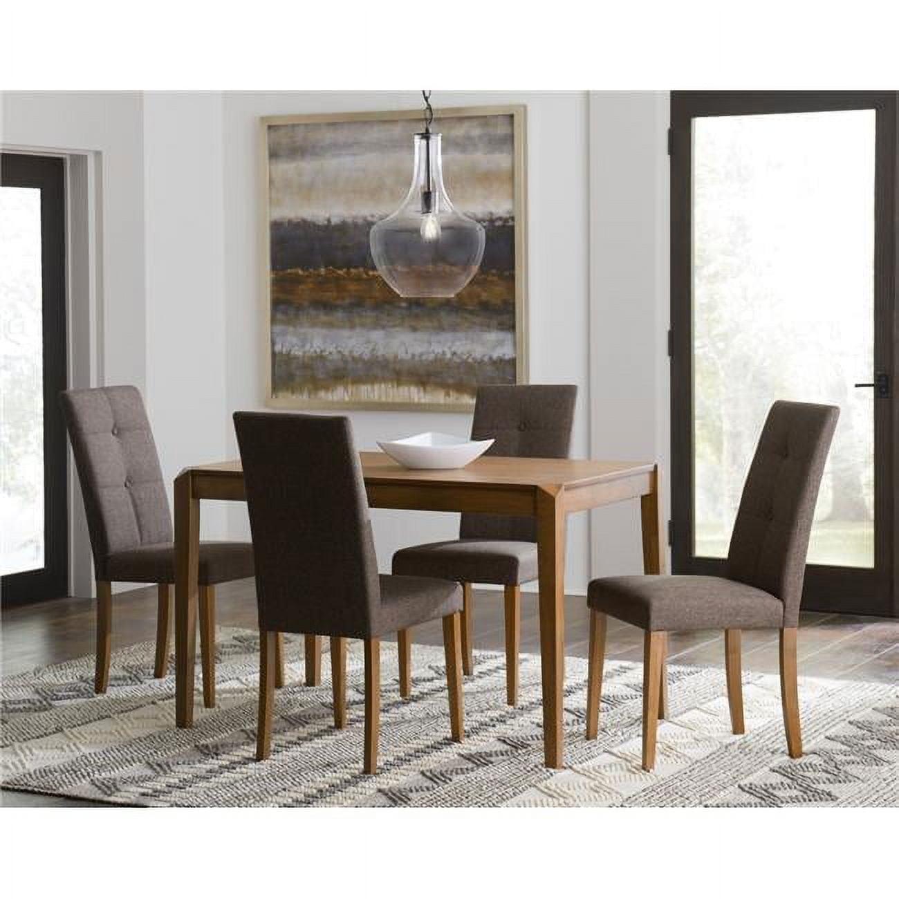 Transitional Walnut Brown Extendable Dining Table