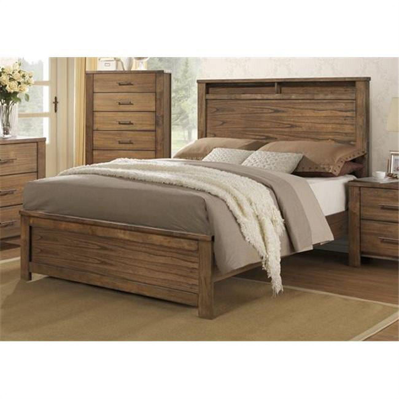 Queen Satin Mindi Rubberwood Panel Headboard & Footboard Bed