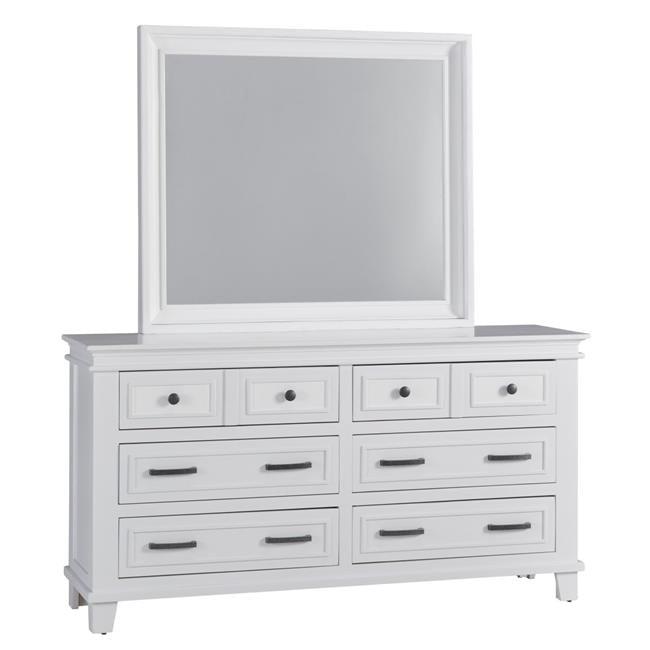 White Pine Transitional Dresser with Mirror