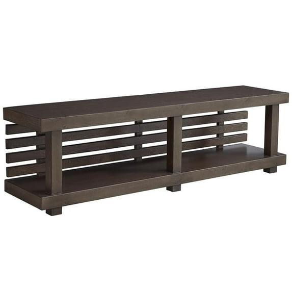 Progressive Furniture Bristol Wood 82" TV Entertainment Console in Brown