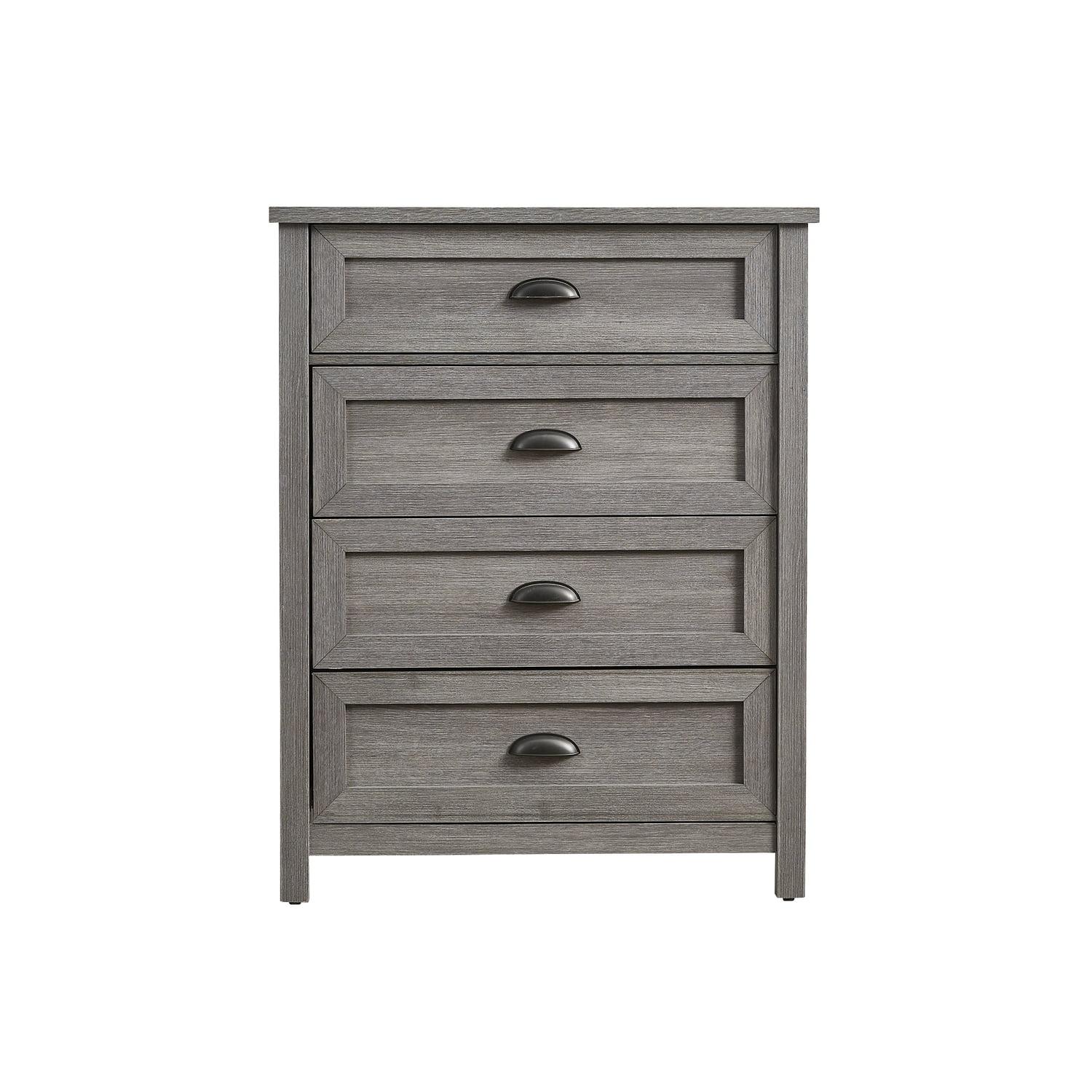 Madden Gray Casual 4-Drawer Dresser with Graphite Cup Pulls