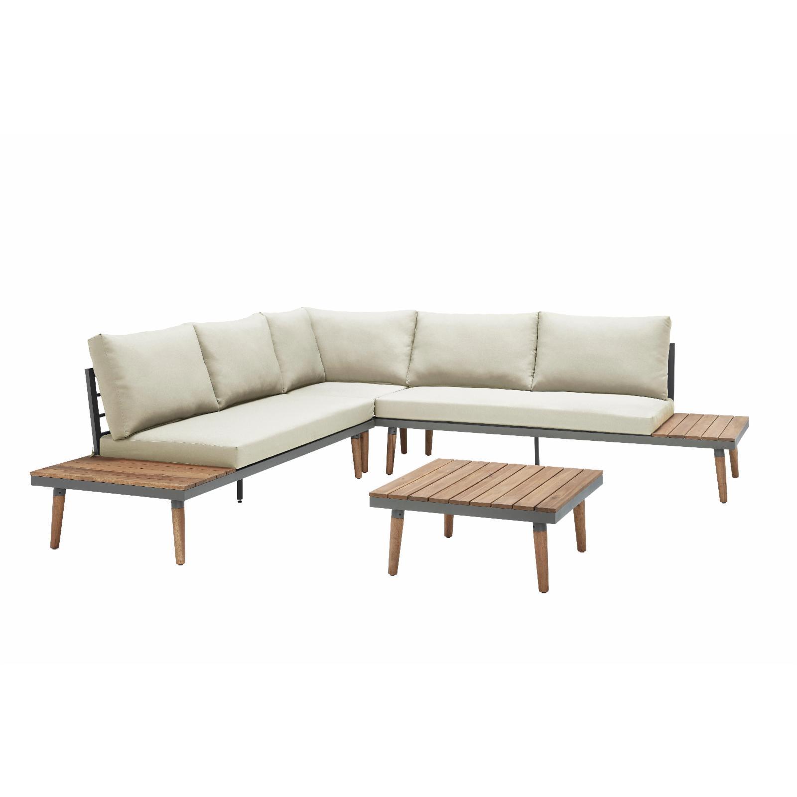 Progressive Furniture Dockside Outdoor Sectional in Brown/Cream