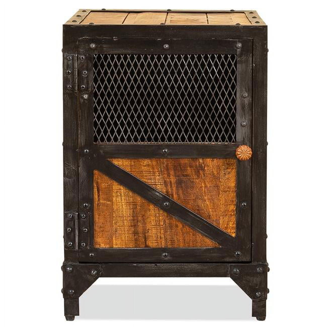 Progressive Furniture Everest  Wood Accent Table/Nightstand Brown w/ Black Metal