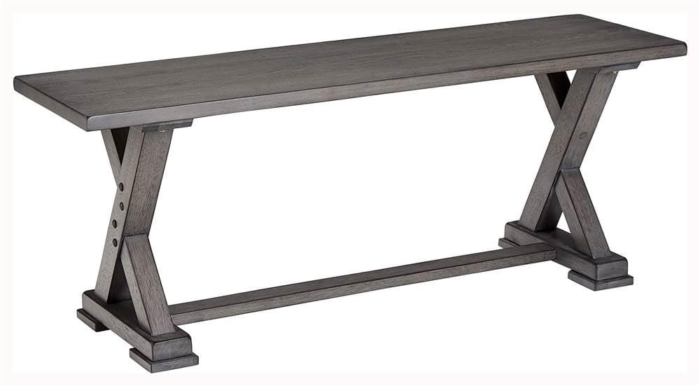 Harbor Gray 47" Wood Dining Bench with Trestle Base