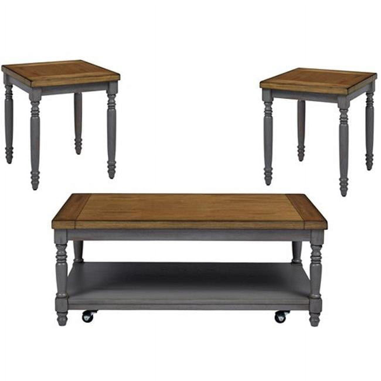 Progressive Furniture Grayton Lane Wood Cocktail Table & 2 End Tables in Brown