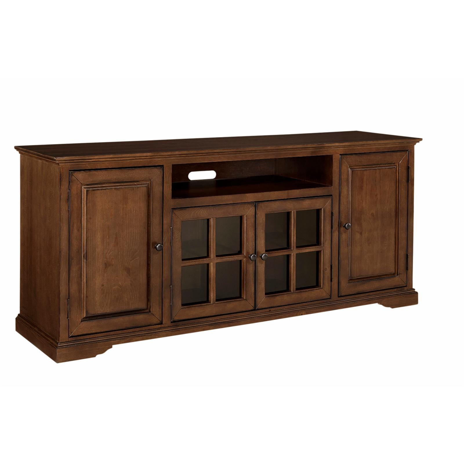 Auburn Cherry Traditional TV Console with Cabinet & Mount, 74 Inch