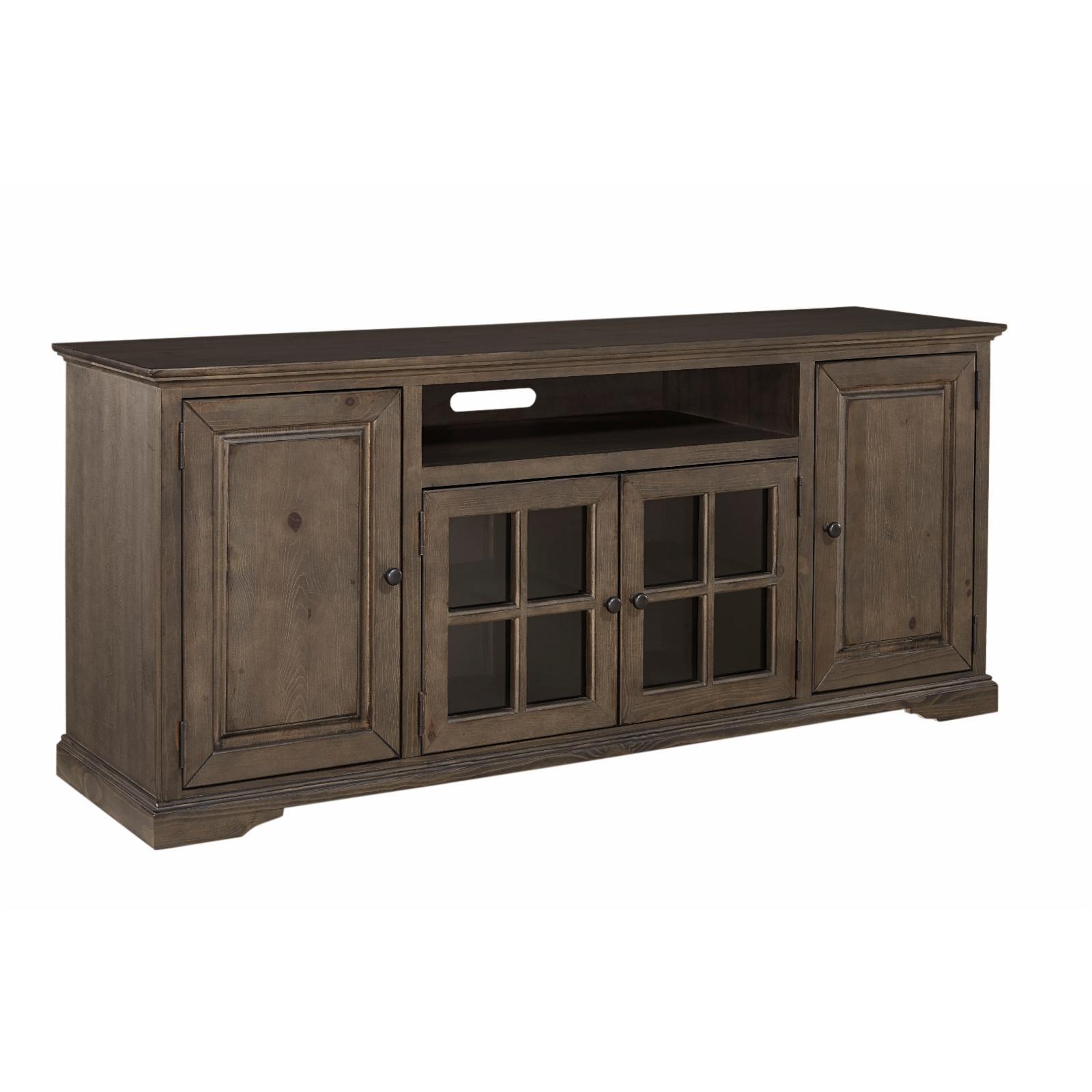 Hamilton Storm Gray 74" Traditional Console with Glass & Wood Doors
