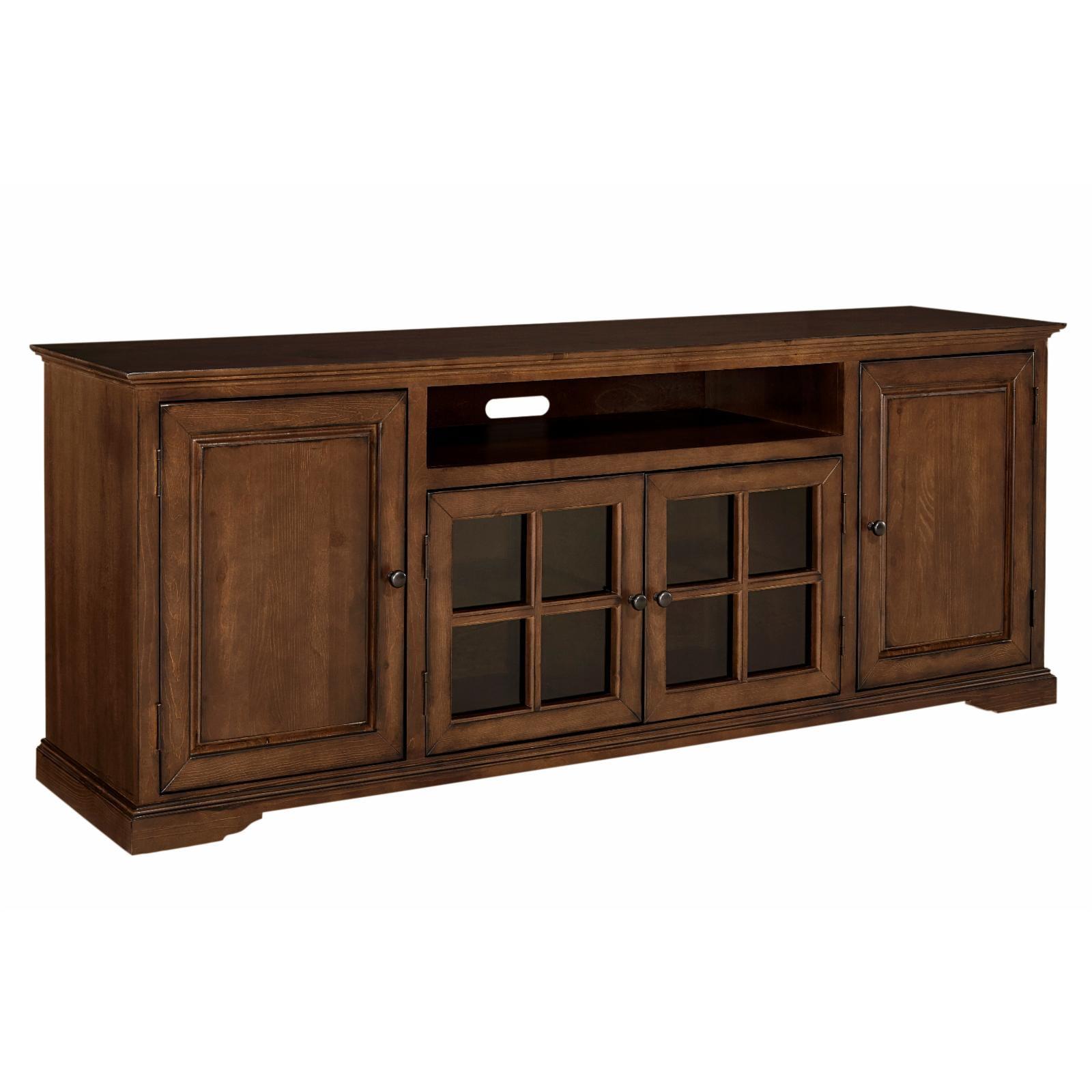 Progressive Furniture Hamilton Wood 82 Inch TV Console in Auburn Cherry