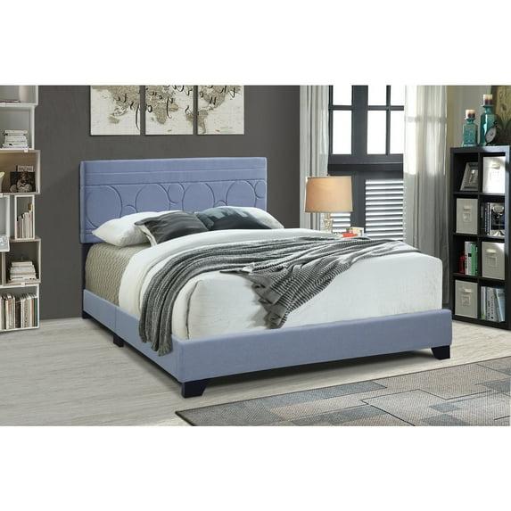 All-in-One Upholstered Bed, Blue - Twin Size