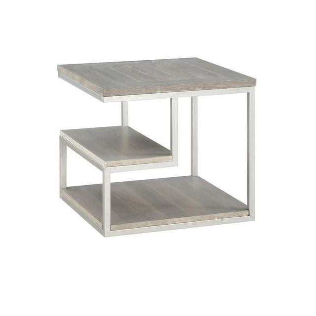 Progressive Furniture Lake Forest II Wood End Table in Musk Gray/Natural