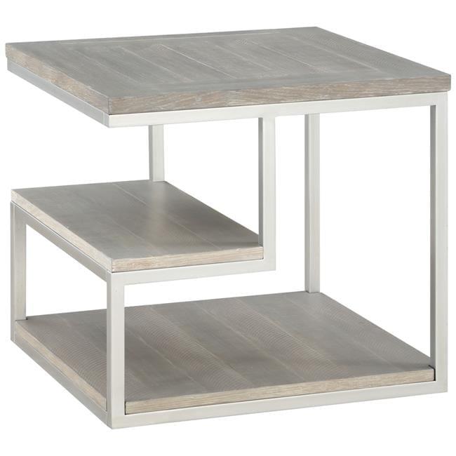 Progressive Furniture Lake Forest II Wood End Table in Musk Gray/Natural