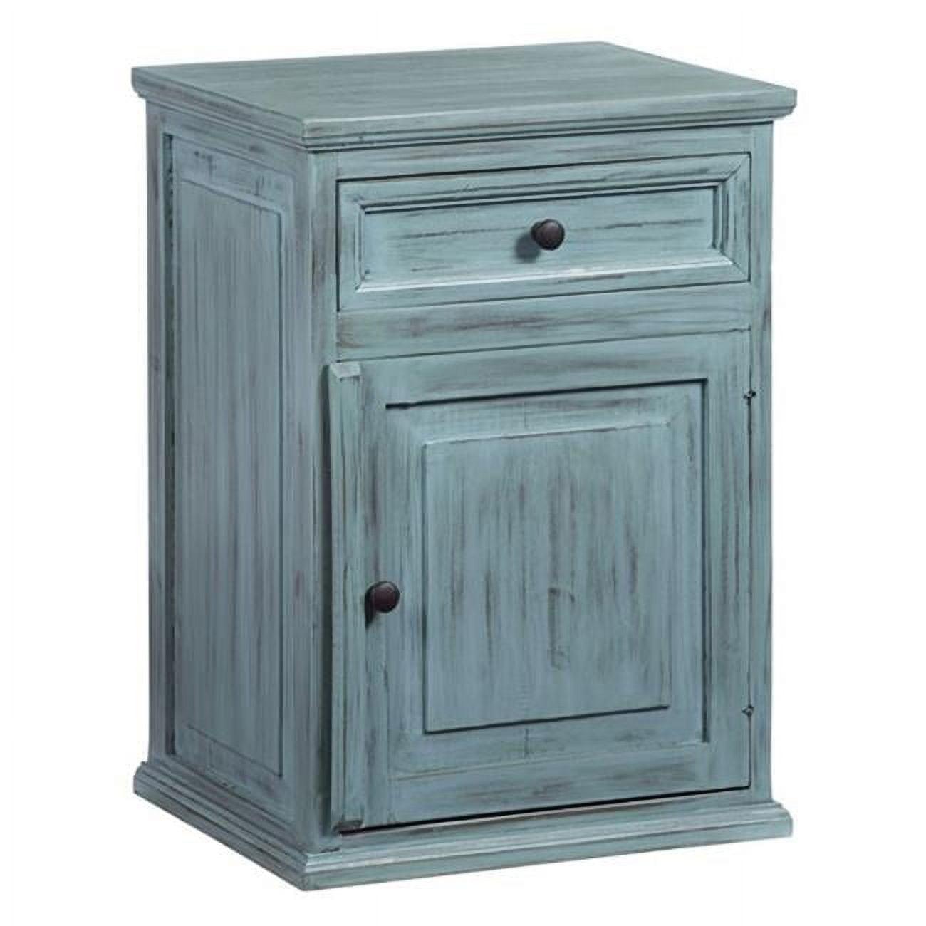 Progressive Furniture Liza Wood Nightstand in Antique Turquoise Blue