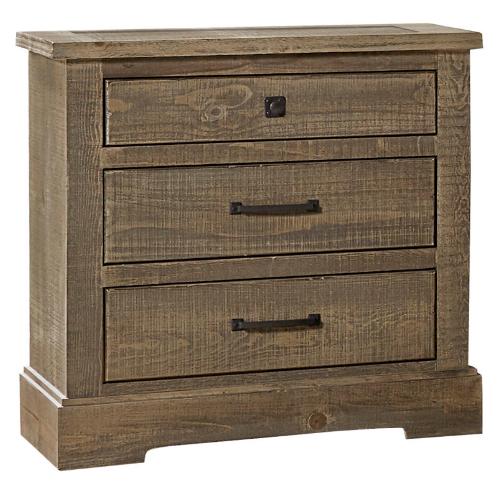 Weathered Gray Rustic Salvaged Pine 1-Drawer Nightstand