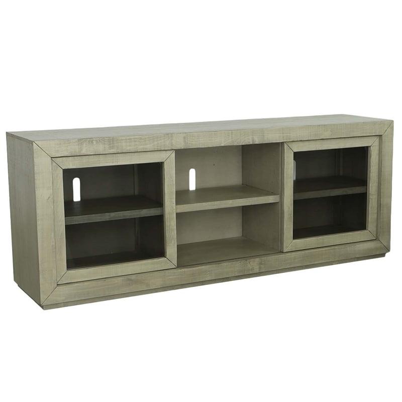 Palisades 82'' Stone Gray-Beige Pine TV Console