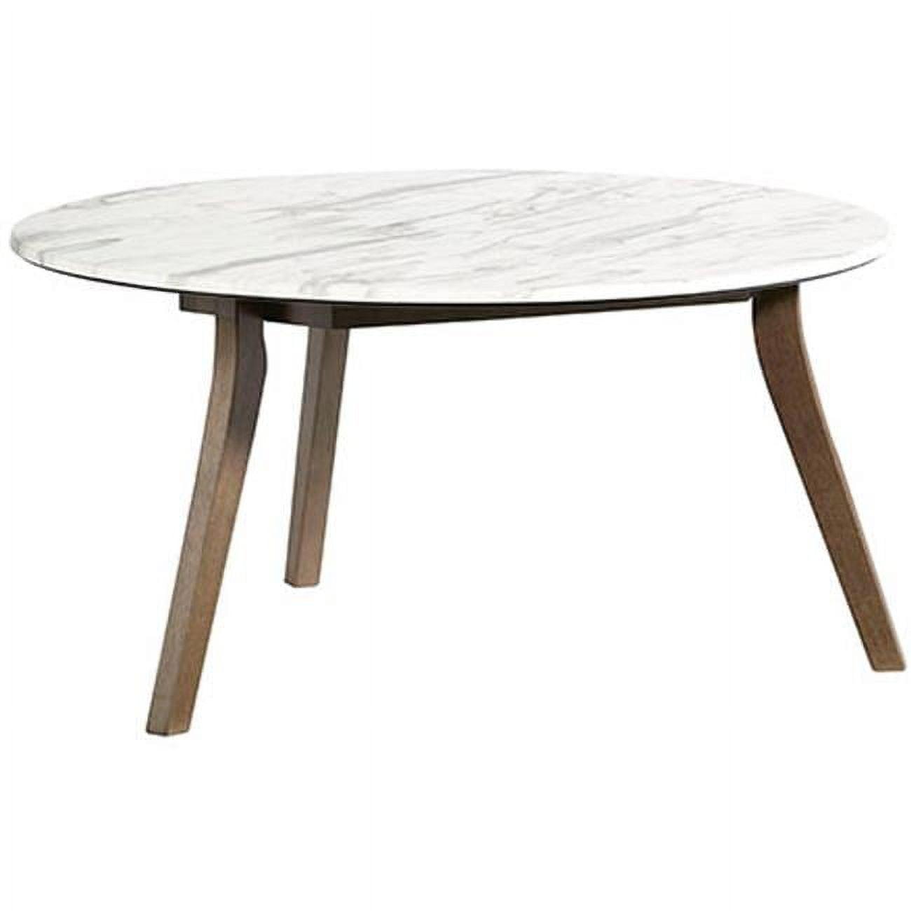 Domoni White Honey 36" Round Wood Outdoor Cocktail Table