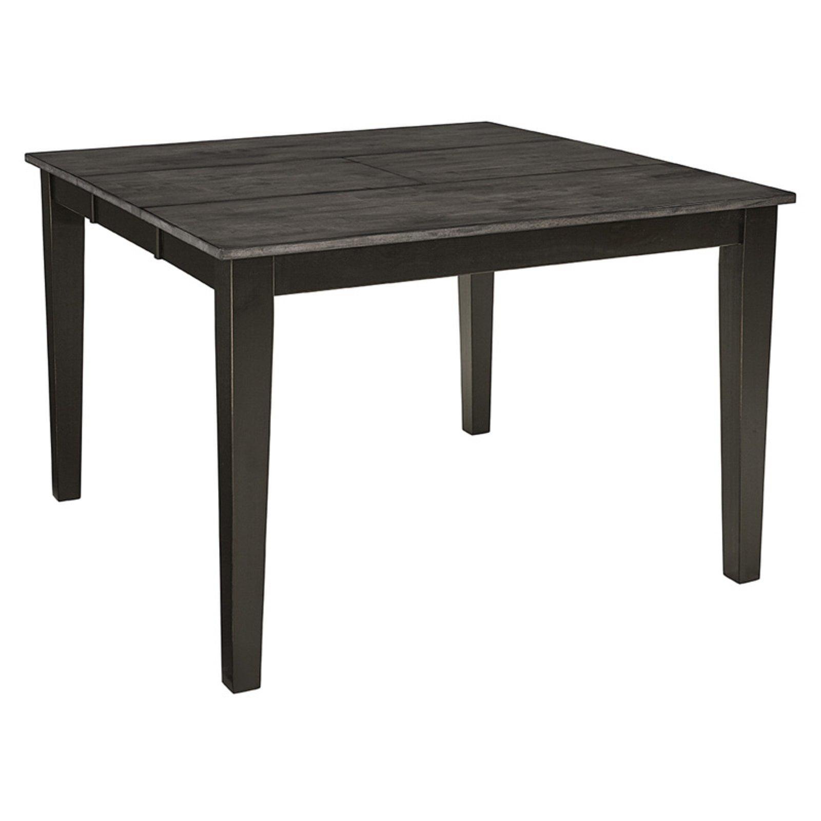 Gray and Black Extendable Rubberwood Counter Height Table