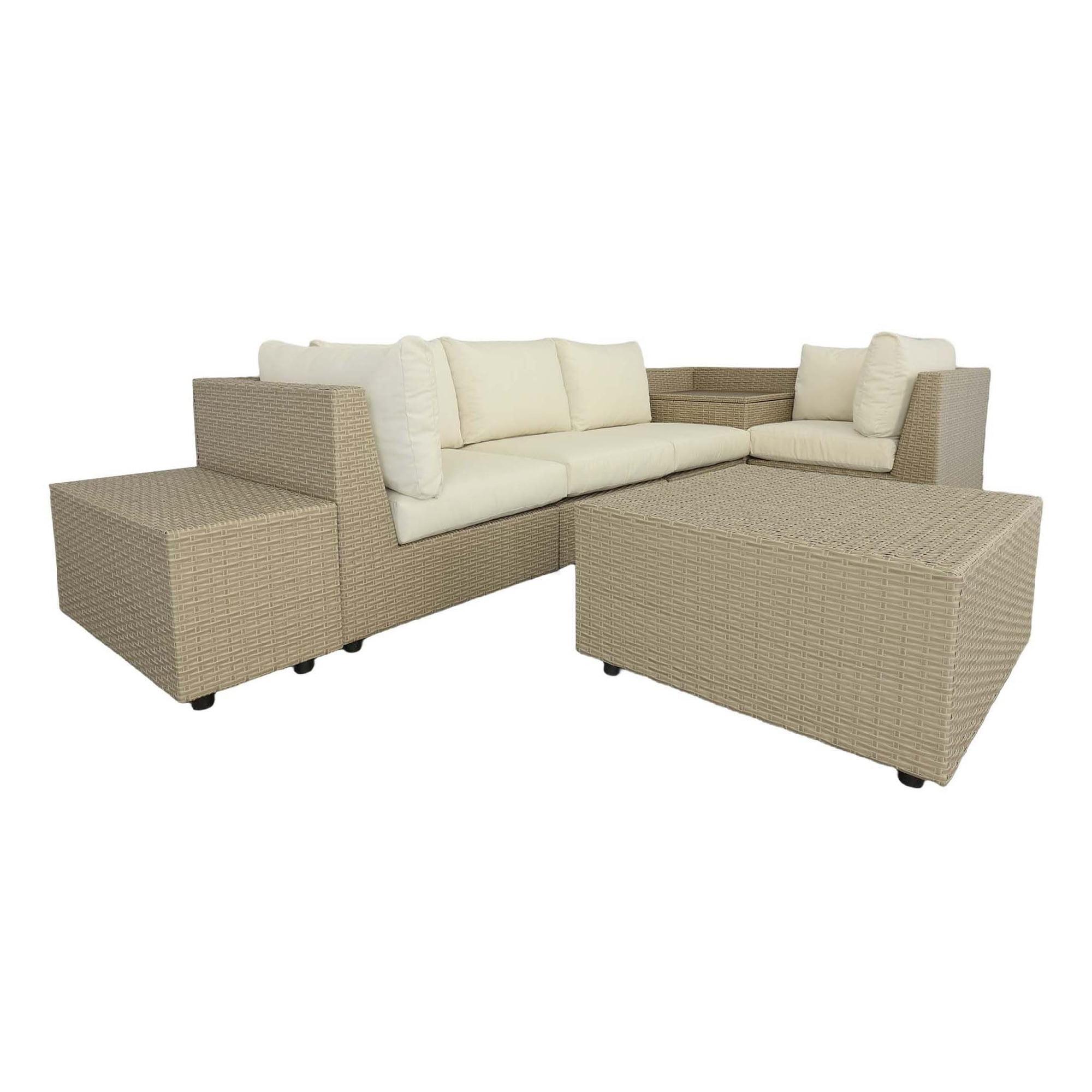 Shelter Island Brown Resin Wicker Outdoor Seating Set with Cushions