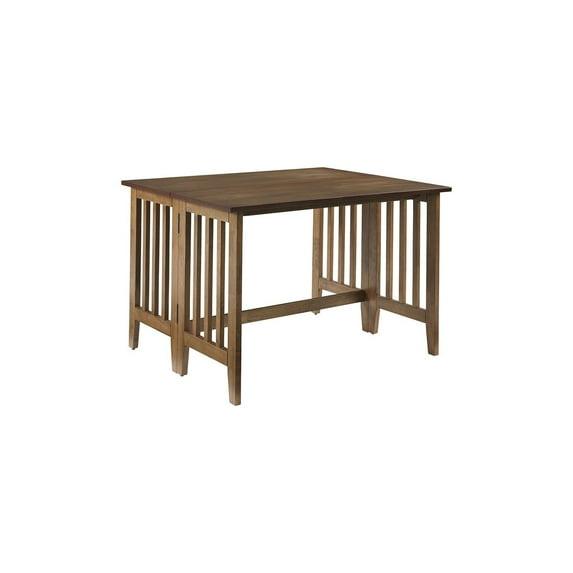 Progressive Furniture Southport Wood Drop Leaf Dining Table in Walnut Brown