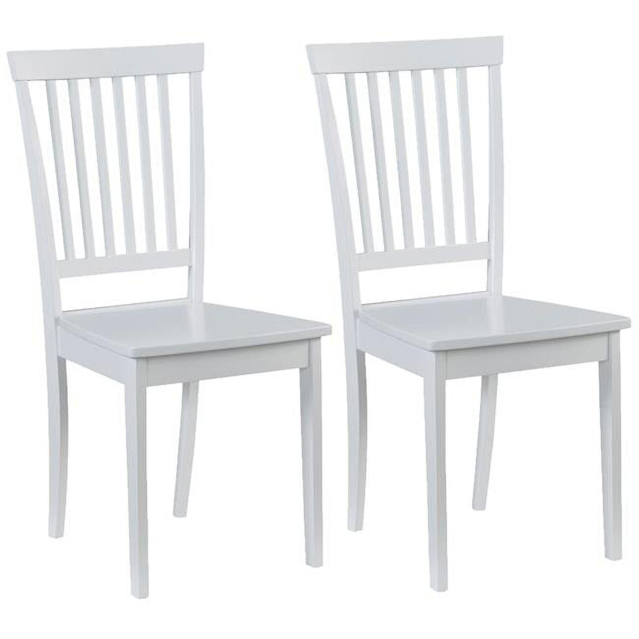 White Transitional Wood Side Chairs Set of 2