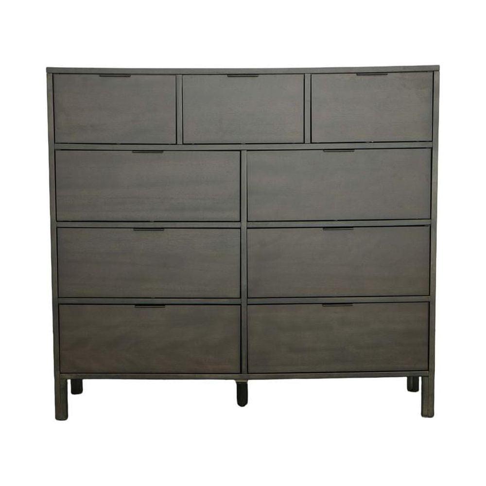 Transitional Walnut Brown 9-Drawer Dresser with Dovetail Drawers