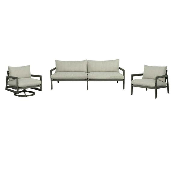 Progressive Furniture Sunset Aluminum Outdoor Seating Set in Gray