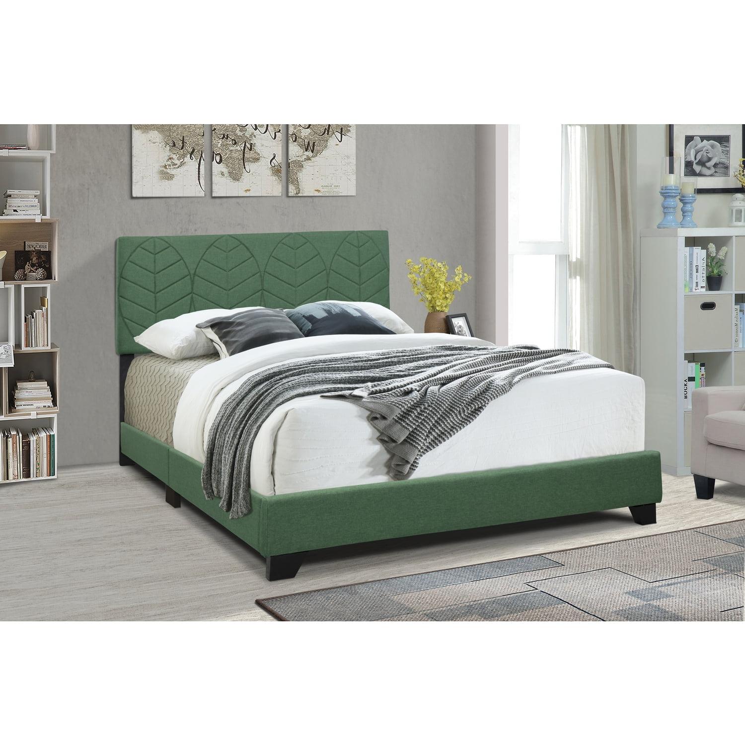 Progressive Furniture U390-37 Jordan Kelly All-In-One Upholstered Bed, Green - King Size
