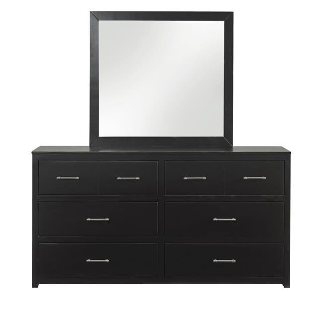 Warrior Black 6-Drawer Dresser with Mirror