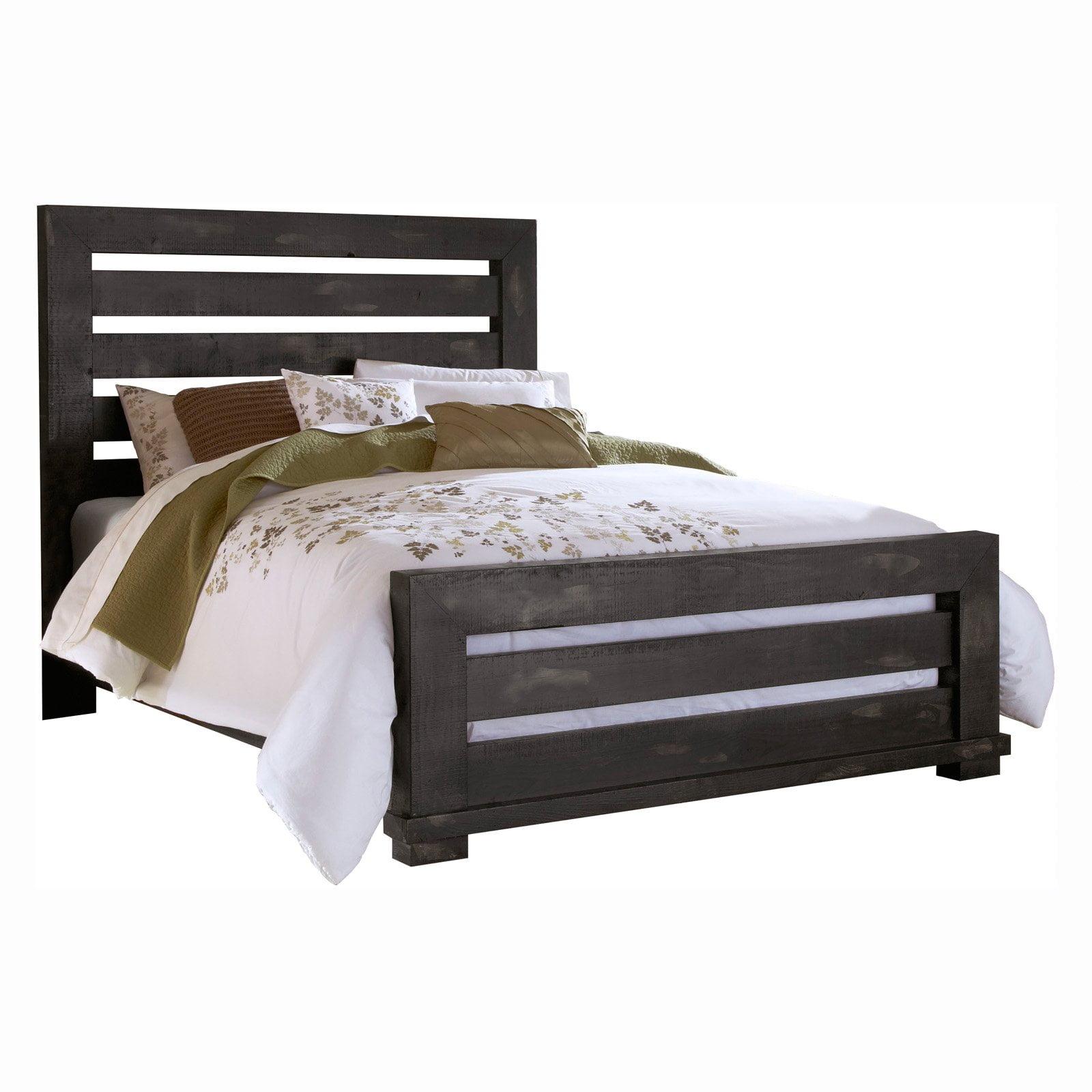 Distressed Black Solid Pine King Slat Headboard