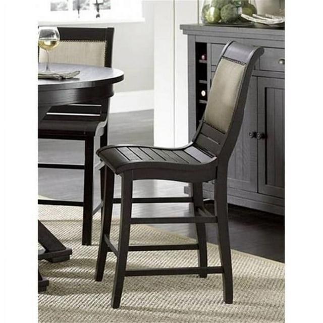 Progressive Furniture Willow Set of 2 Wood Counter Height Chairs in Black