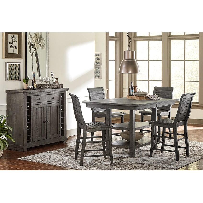 Progressive Furniture Willow Wood Counter Height Table Distressed Dark Gray