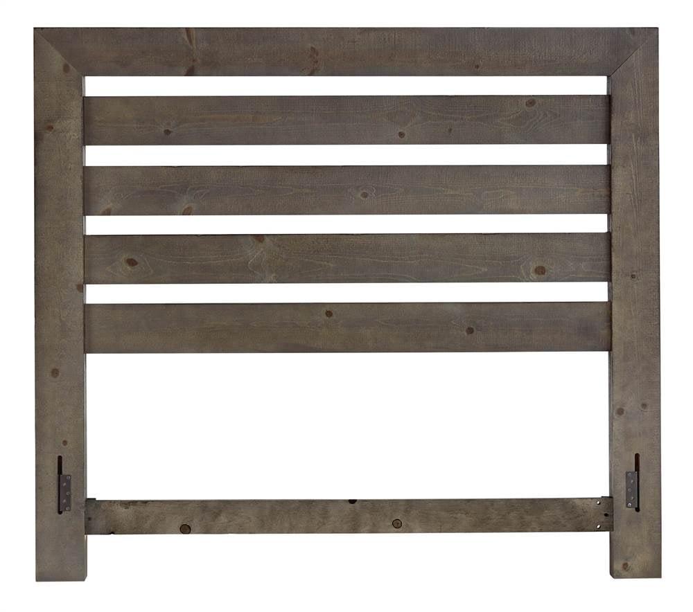 Progressive Furniture Willow Wood King Slat Headboard Distressed Dark Gray