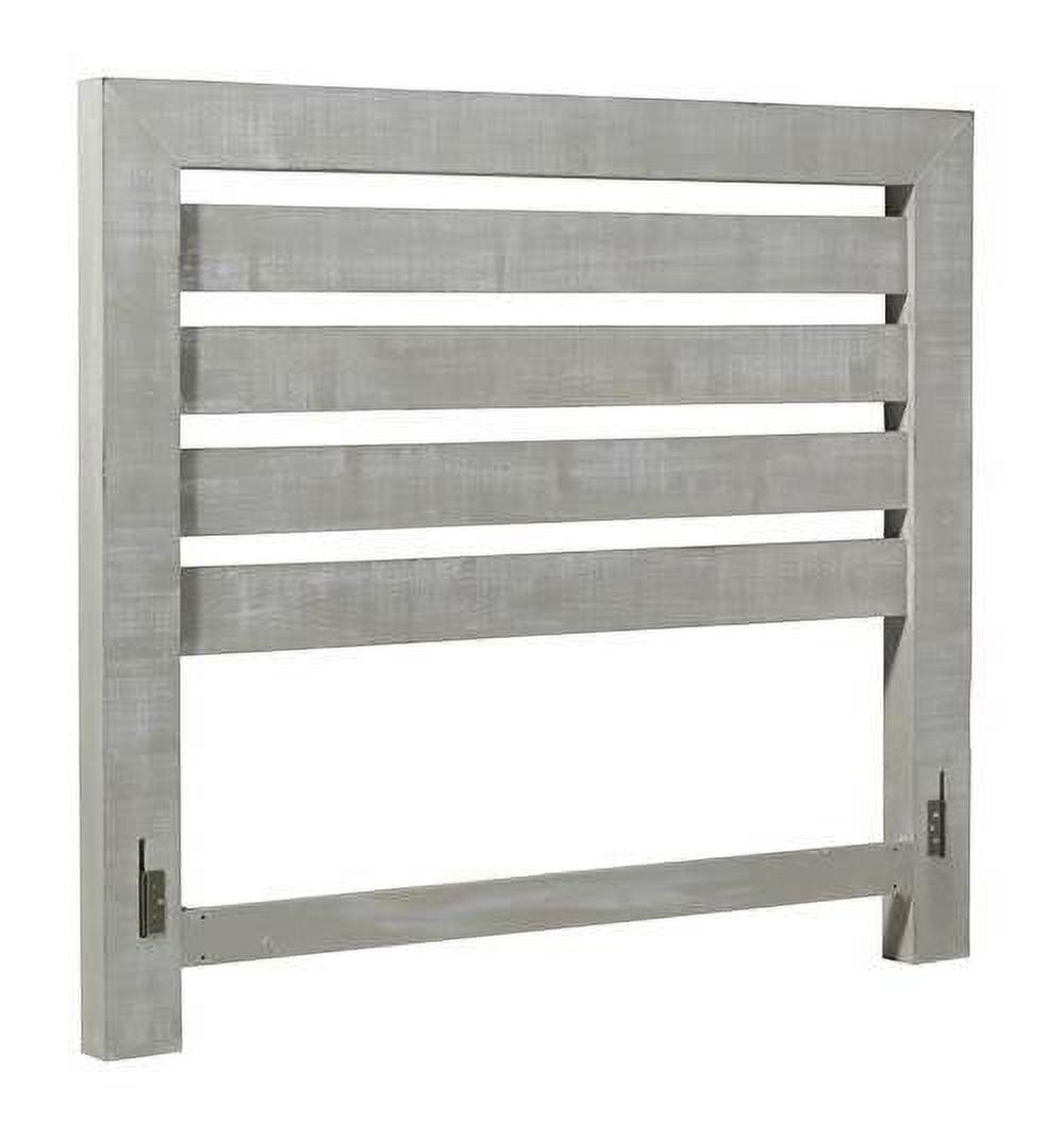 Farmhouse Charm King Pine Slat Headboard in Chalk Gray