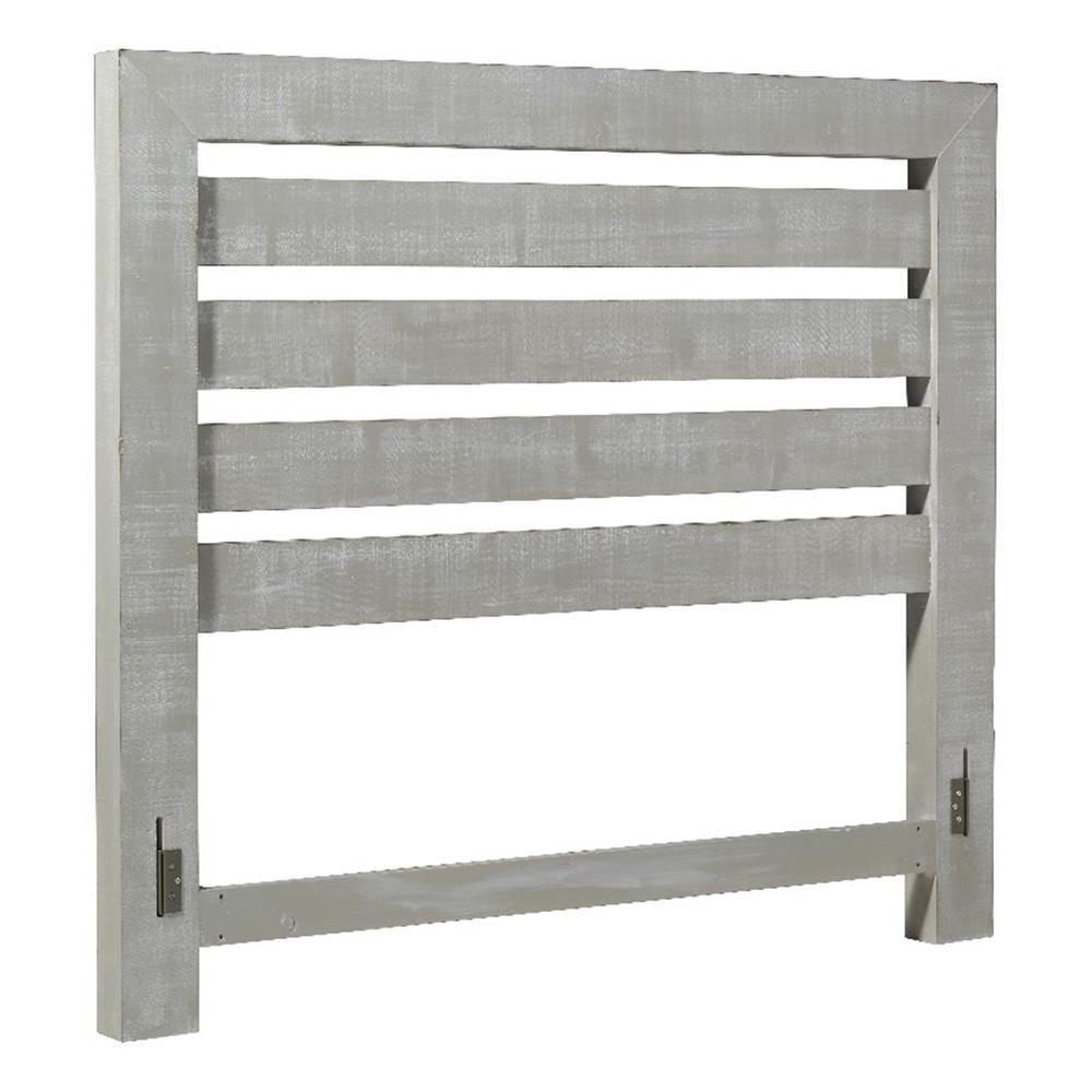 Progressive Furniture Willow Wood King Slat Headboard in Gray Chalk