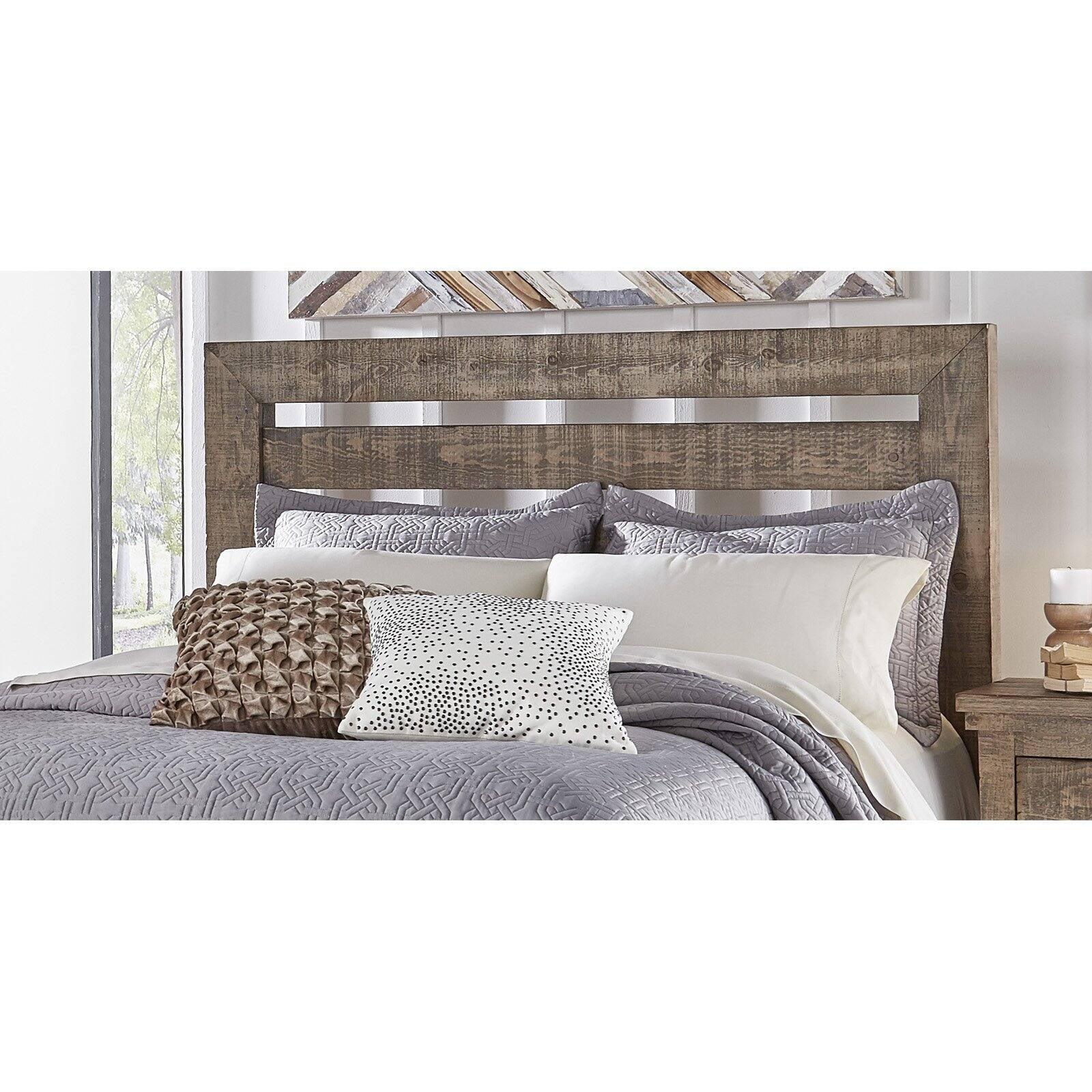 Weathered Gray Pine Queen Slat Headboard