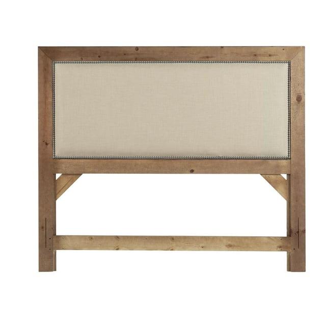 Progressive Furniture Willow Wood Upholstered Queen Headboard Distressed Pine