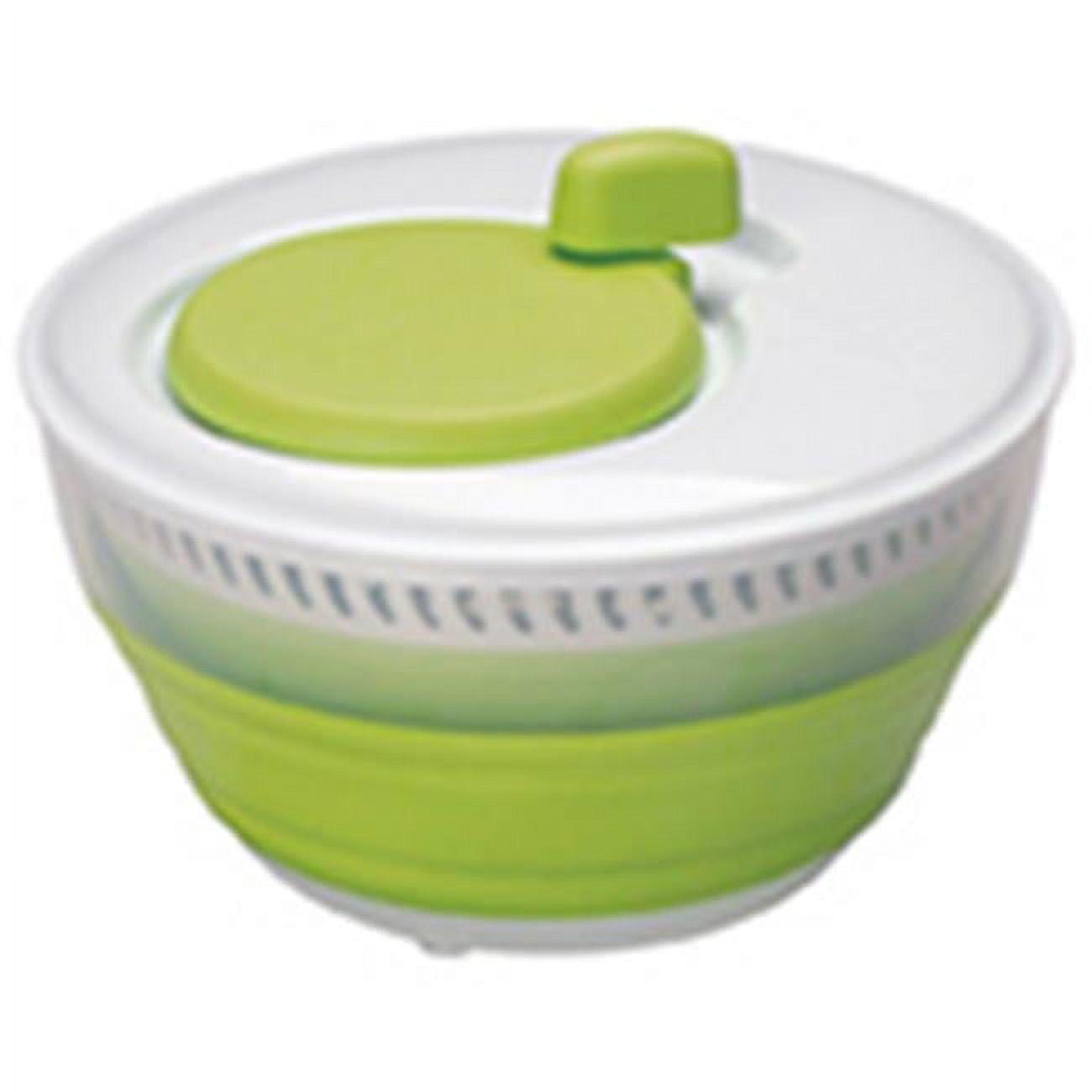 Prepworks Collapsible 3qt Salad Spinner: Dishwasher-Safe, Nonslip Base, Adjustable Handle, Green Lettuce Spinner