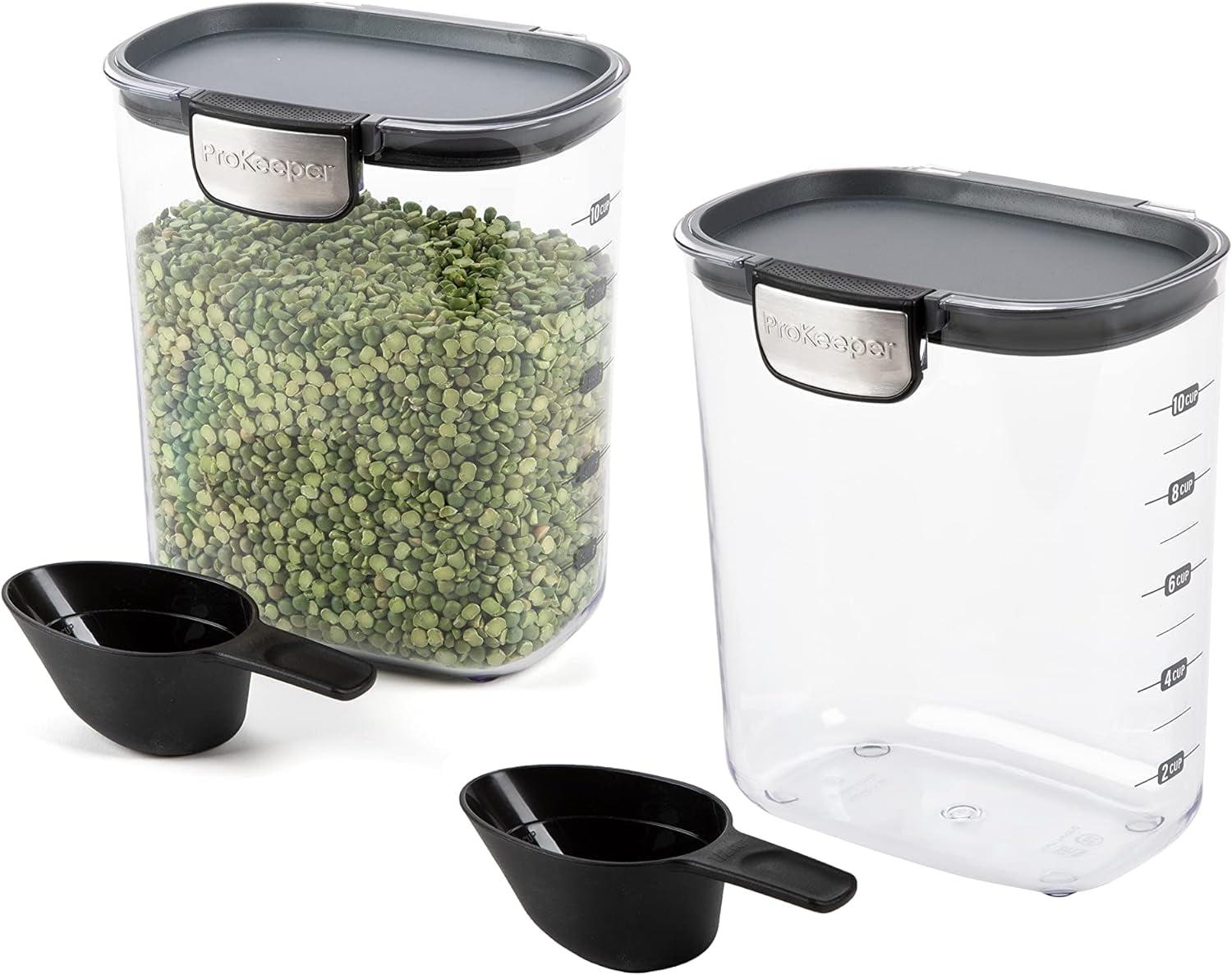 ProKeeper+ Clear Plastic Airtight Food Storage Container Set with Scoops, 2-Piece