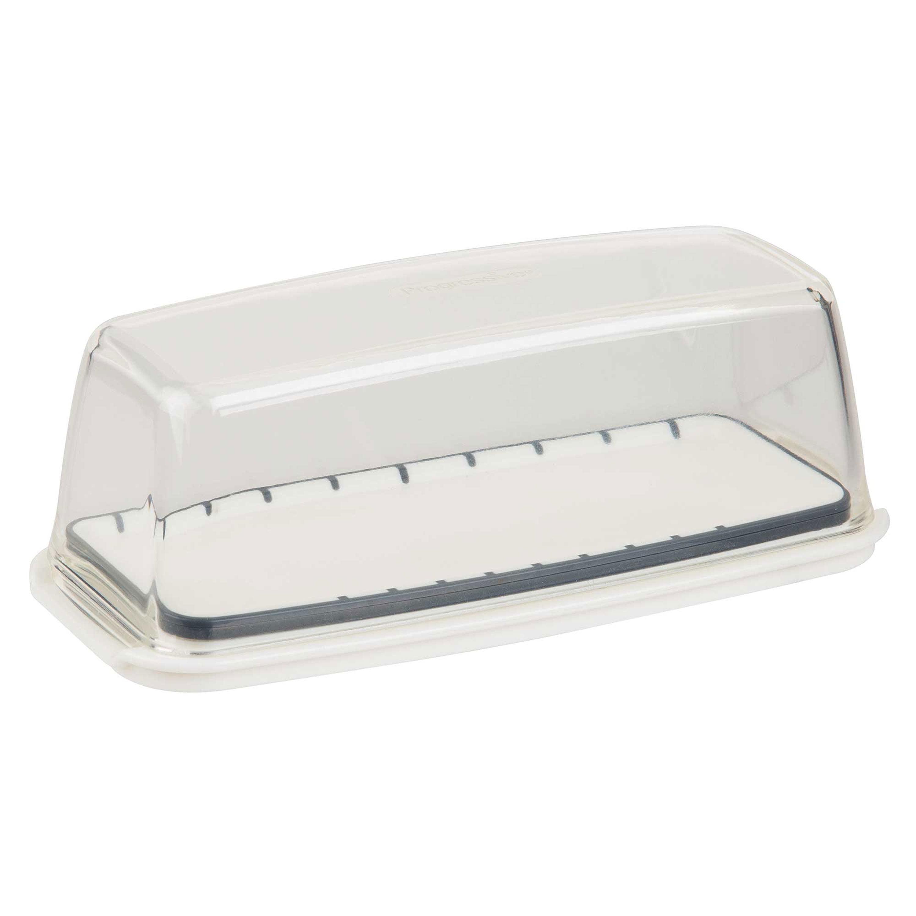 White BPA-Free Rectangular Butter Keeper with Lid