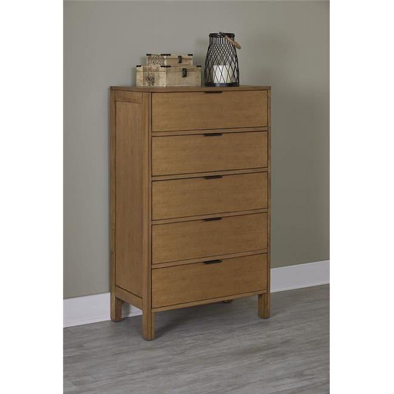 Jute Tan Transitional 5-Drawer Chest with Soft Close