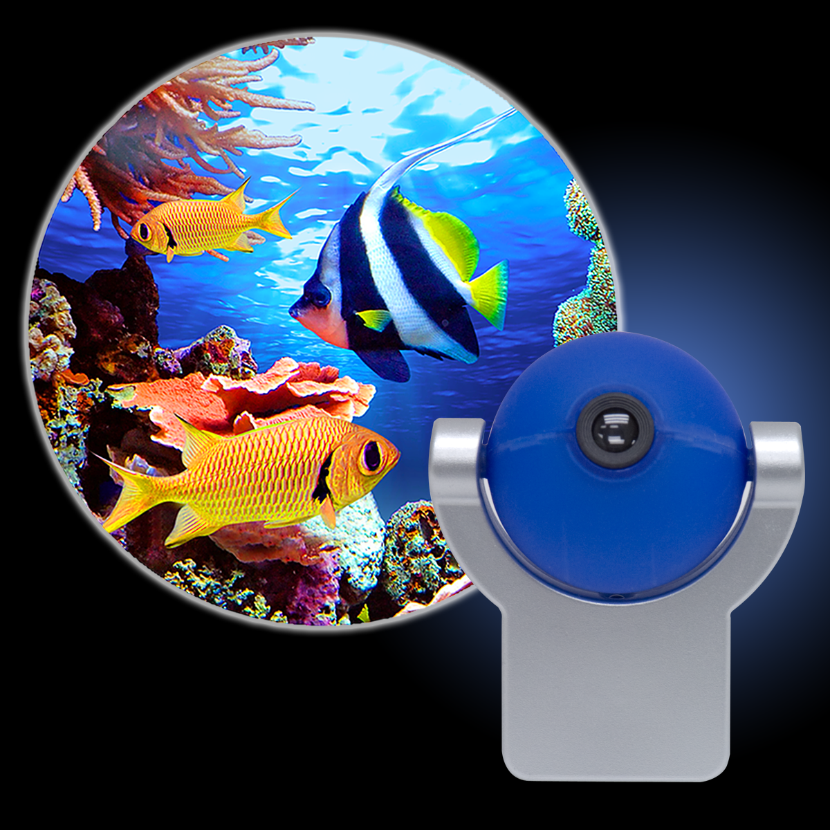 Tropical Fish LED Blue and Silver Night Light Projector