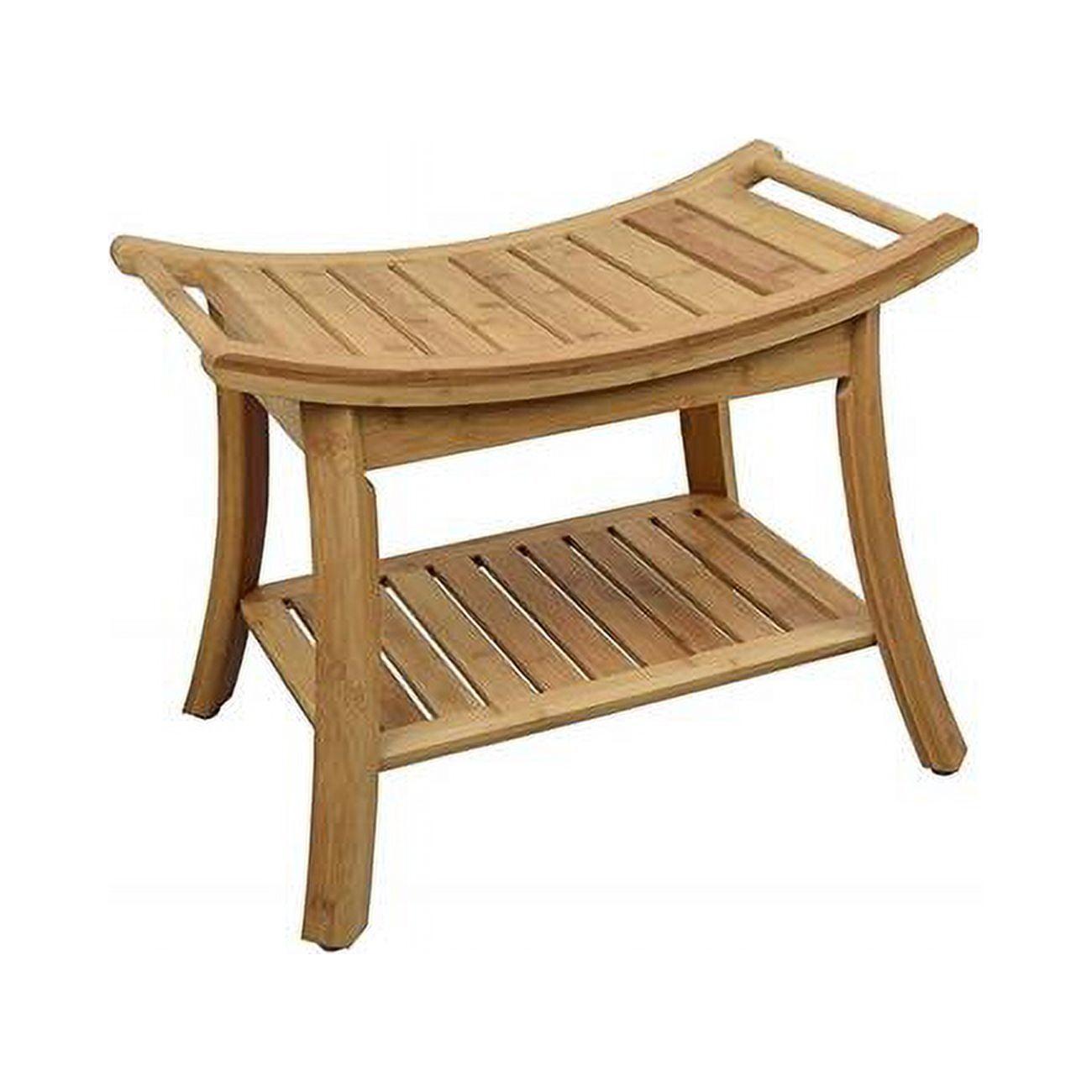 Kyoto Natural Bamboo 24'' Shower and Entryway Bench with Grip Arms