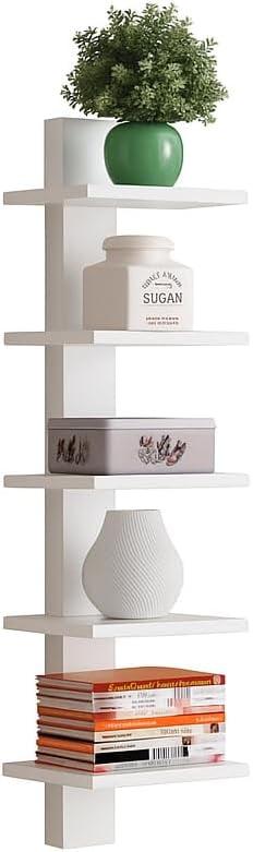 Spine Wall Book Shelves Stylish and Functional White - Proman Products