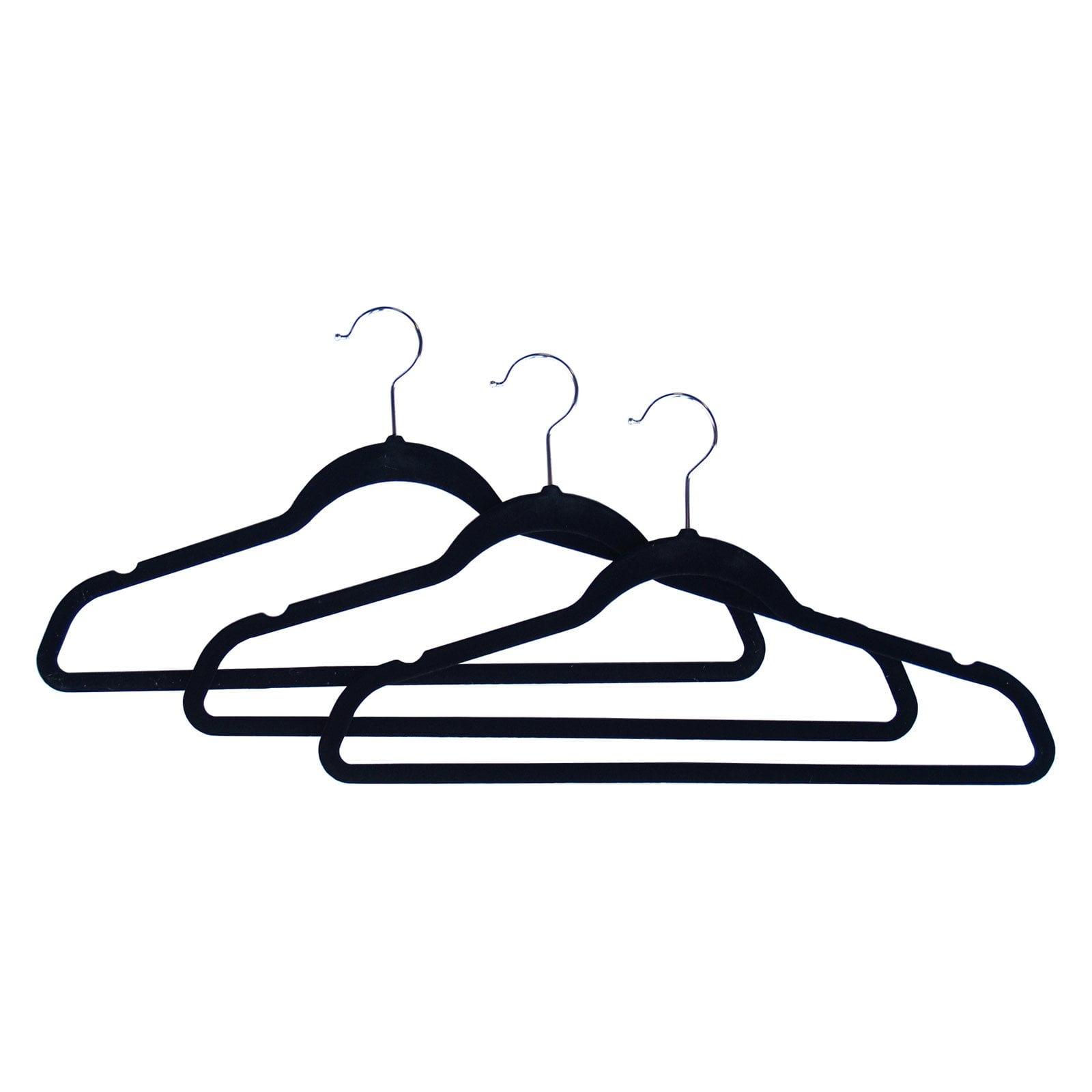 Honey-Can-Do Non-Slip Velvet Adult Clothes Hanger, Black, 50 Pack