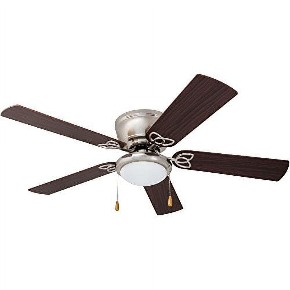 Brushed Nickel 52" Low Profile Ceiling Fan with LED Light