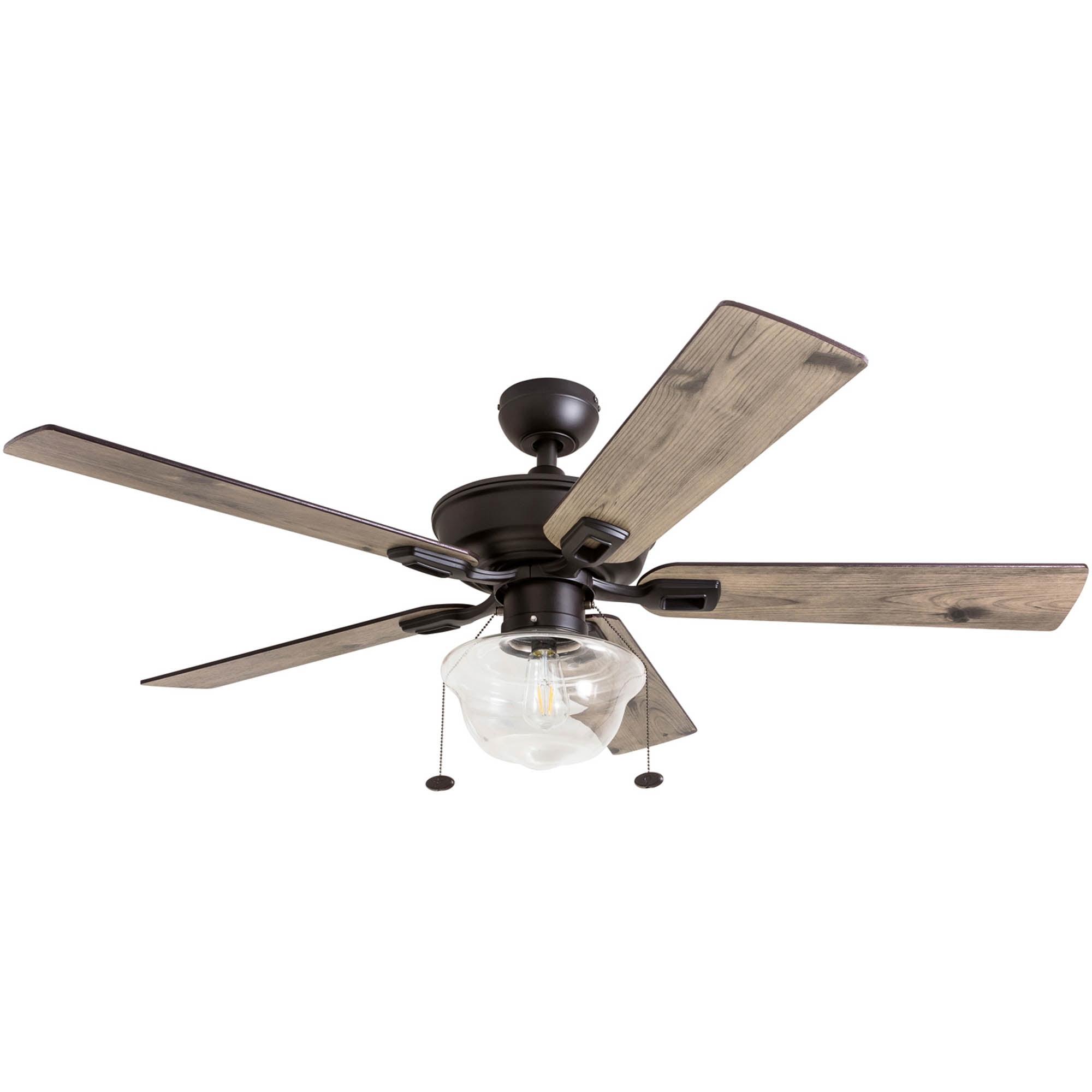 Abner 52" Bronze Ceiling Fan with LED Light and Reversible Blades