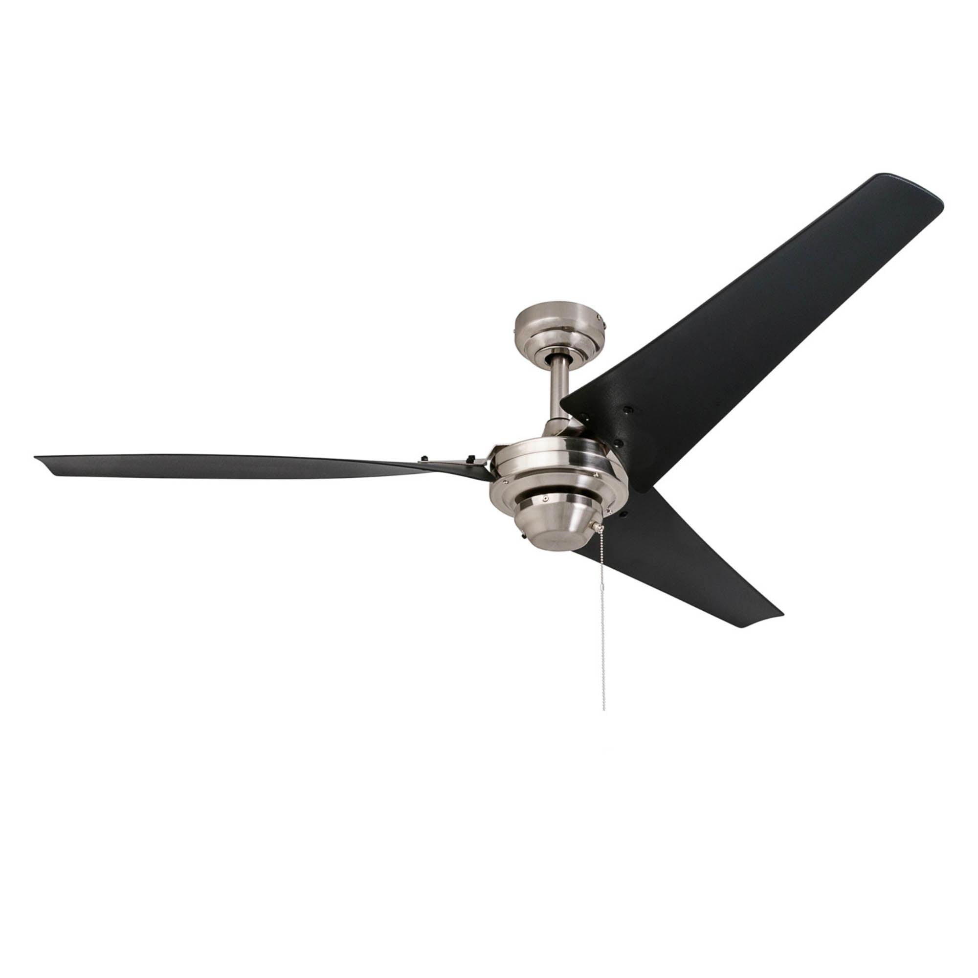 Prominence Home Armadale 56" Nickel Industrial Ceiling Fan with 3 Blades, Pull Chain & Reverse Airflow