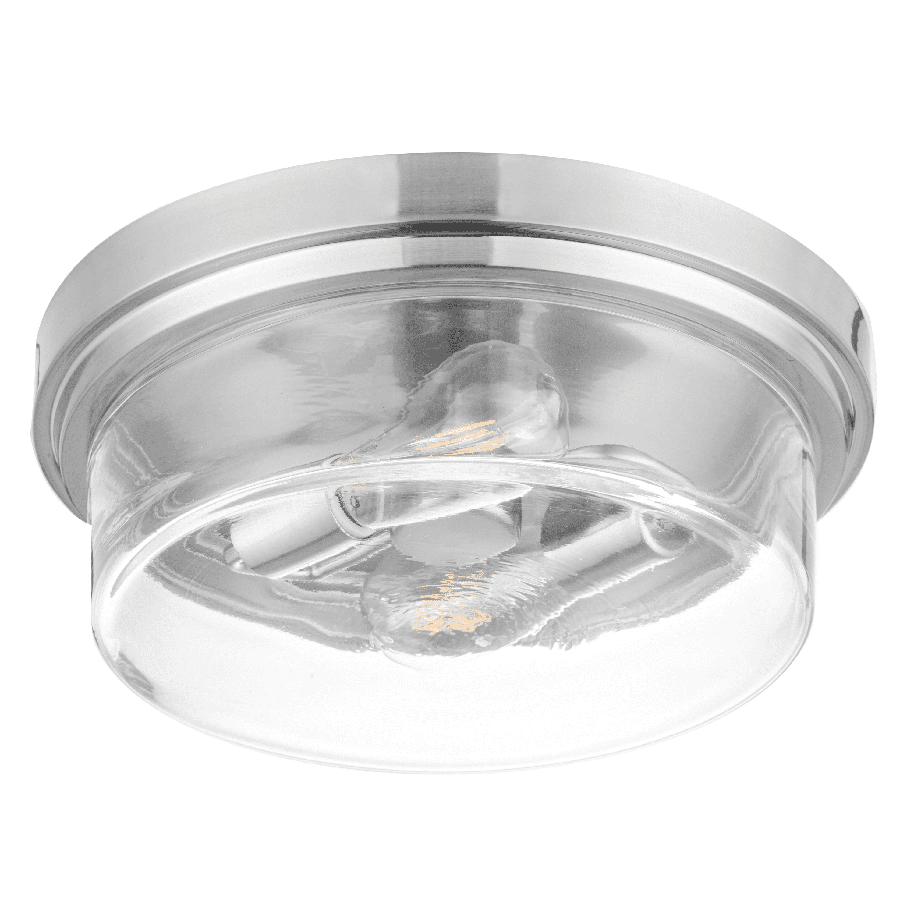 Madalyn 13" Brushed Nickel Clear Glass Drum Ceiling Light