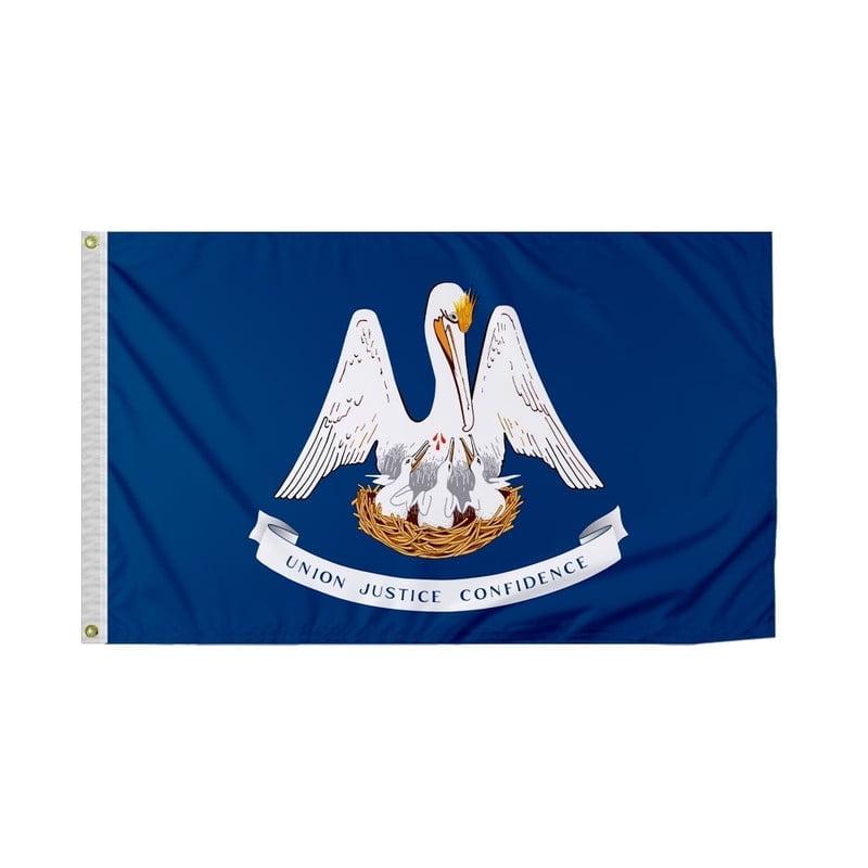 FLAGWIN Louisiana Flag 3x5 FT - 3 Ply Double Sided Polyester Louisiana State Flag with Brass Grommets - Vivid Color and Fade Proof State of Louisiana Flag 3x5 Outdoor