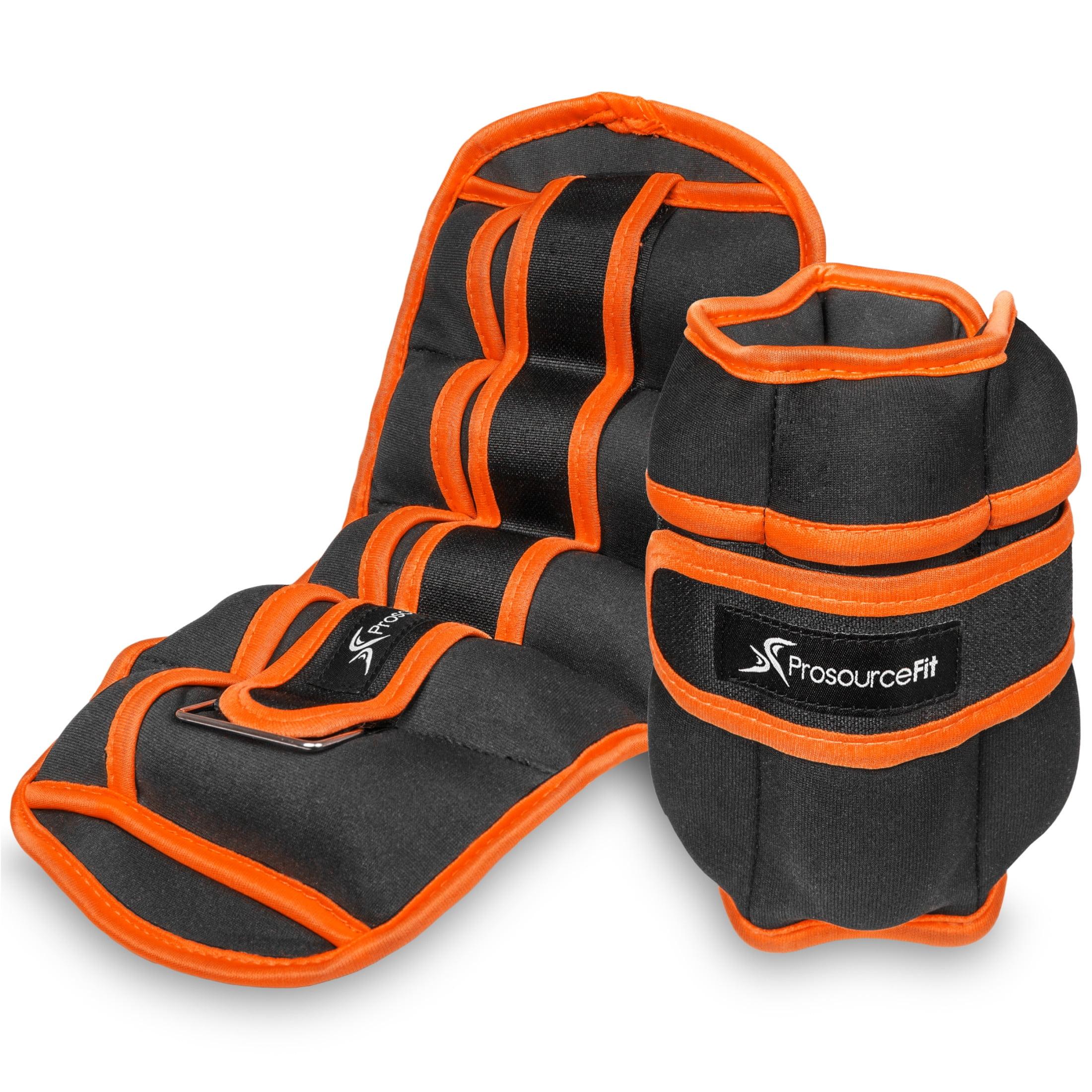 ProsourceFit 7 lb Adjustable Black and Orange Ankle Weights