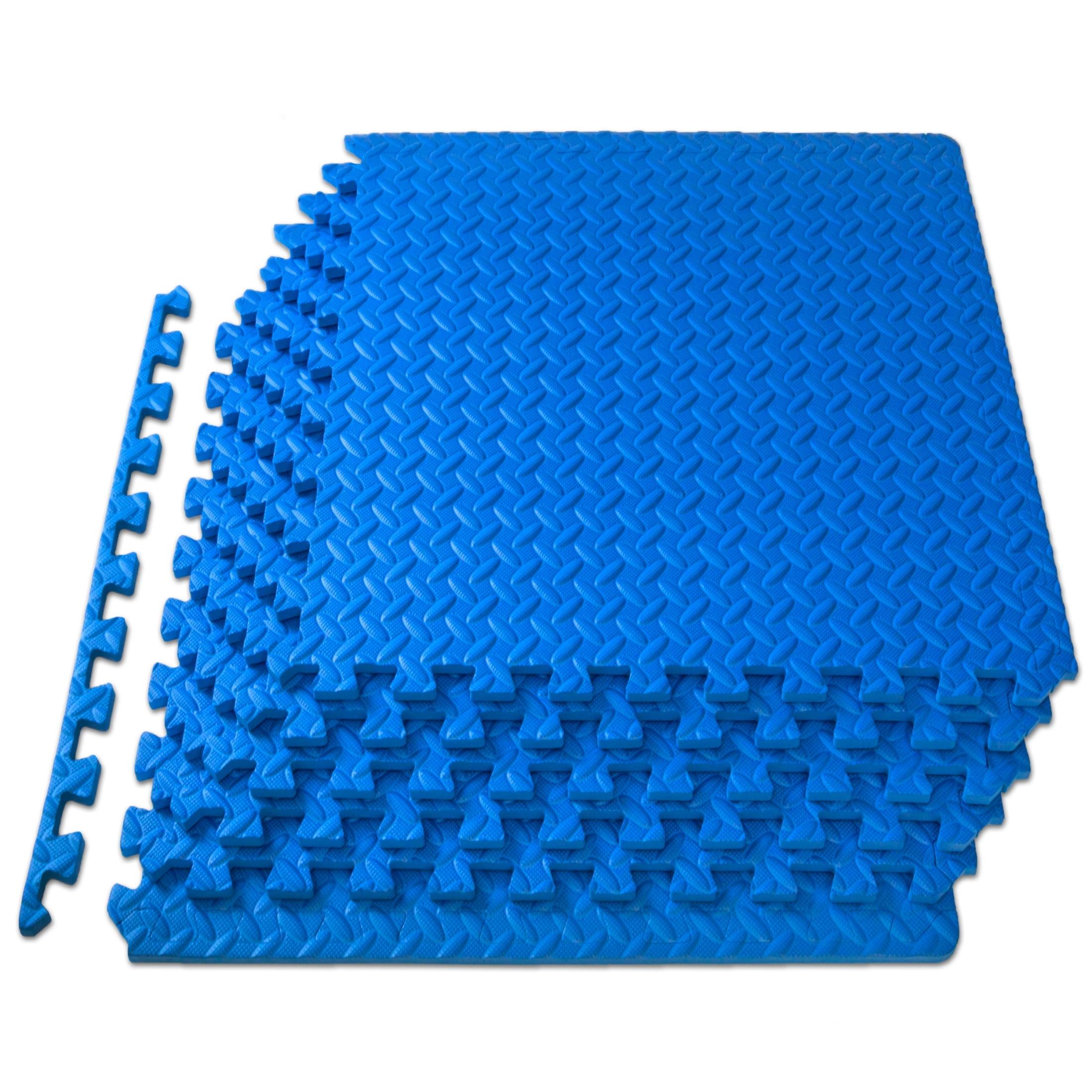 Blue 72" x 48" EVA Foam Interlocking Exercise Mat